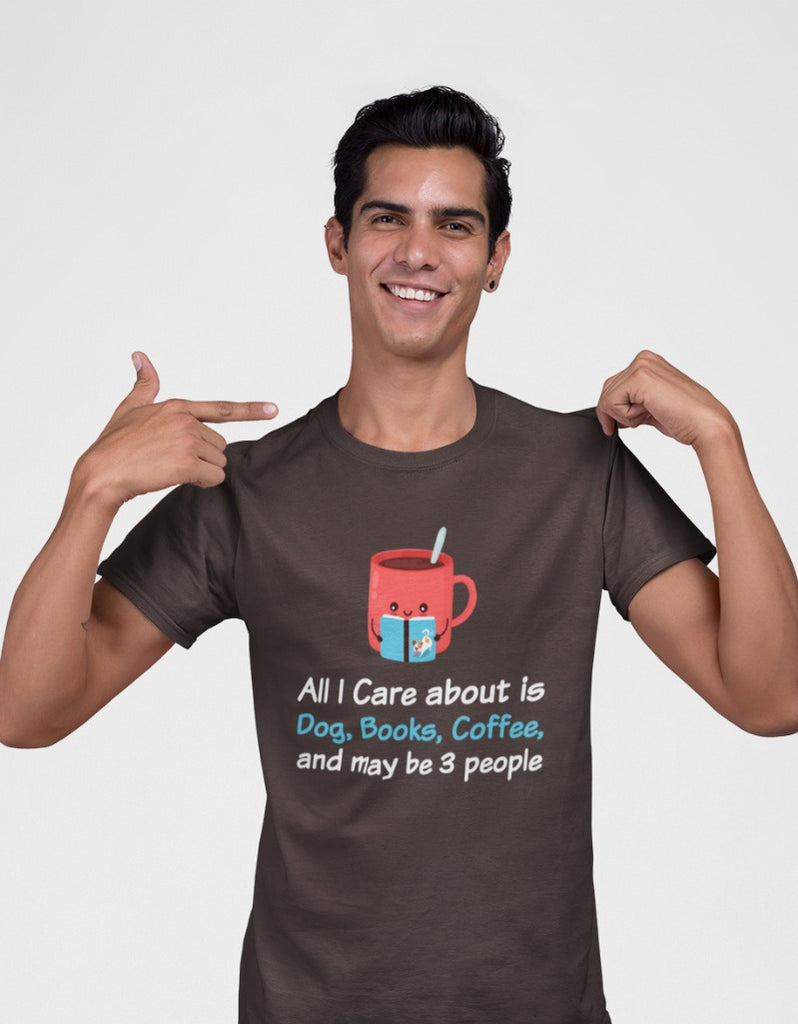 Dogs Books & Coffee Animal/Pet Lover | Unisex T-shirt