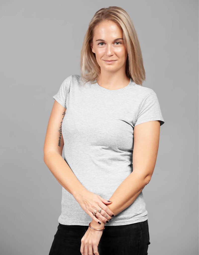 Solid Melange Grey | Women T-Shirt