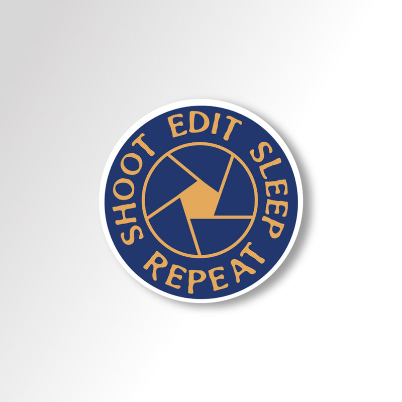Shoot Edit Sleep Repeat Travel | Sticker