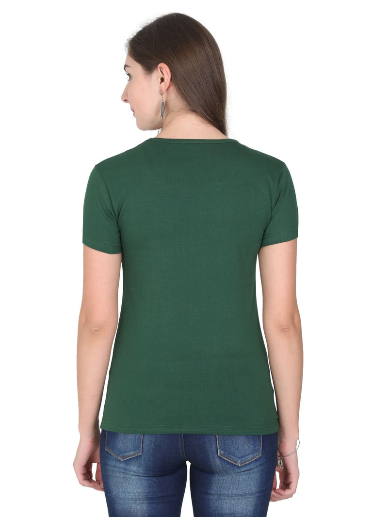 Solid Bottle Green | Women T-Shirt