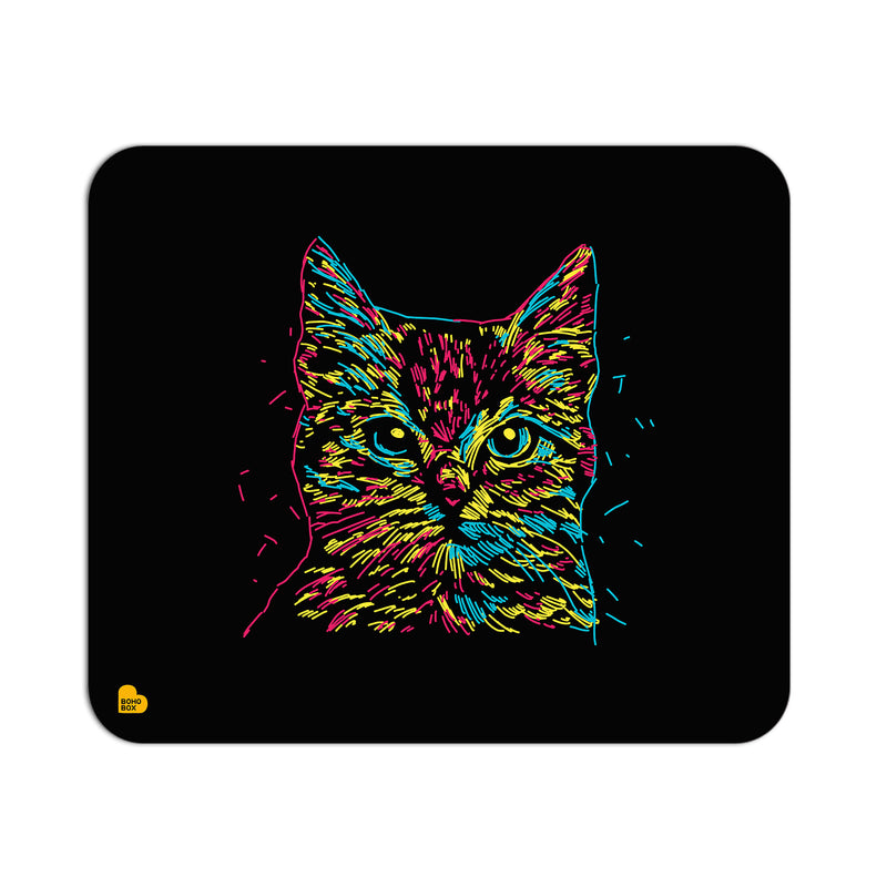 Colorful Cat Head  | Mouse Pad