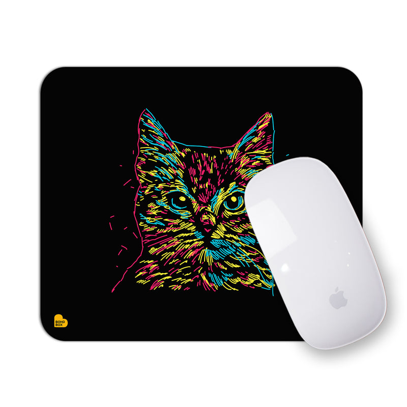 Colorful Cat Head  | Mouse Pad