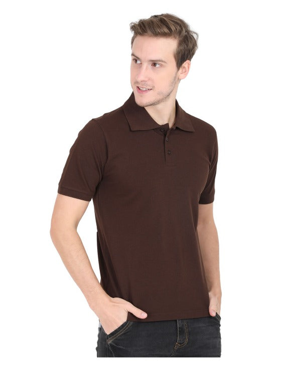 Solid Coffee Brown | Polo T-Shirts