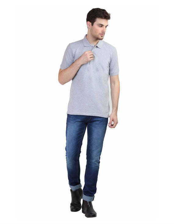 Plain Melange Grey | Polo T-Shirts