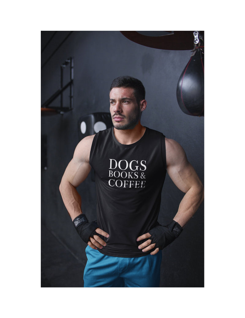 Dogs Books & Coffee | Men's Gym Vest Sleeveless