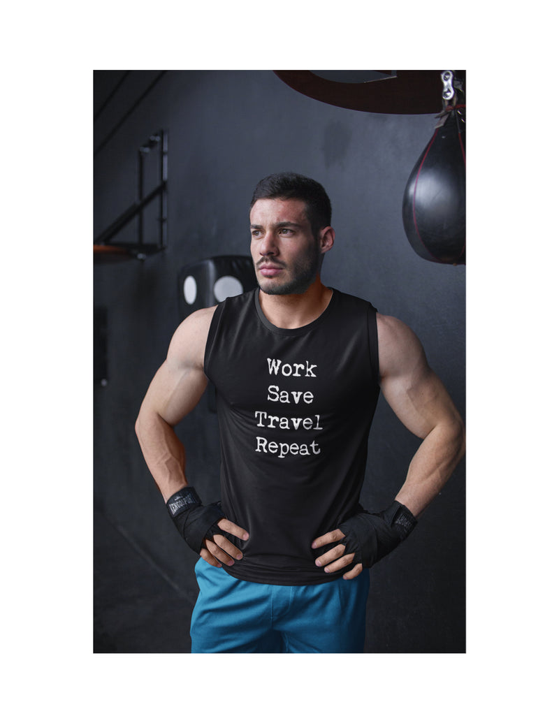 Work Save Travel Repeat | Men's Gym Vest Sleeveless