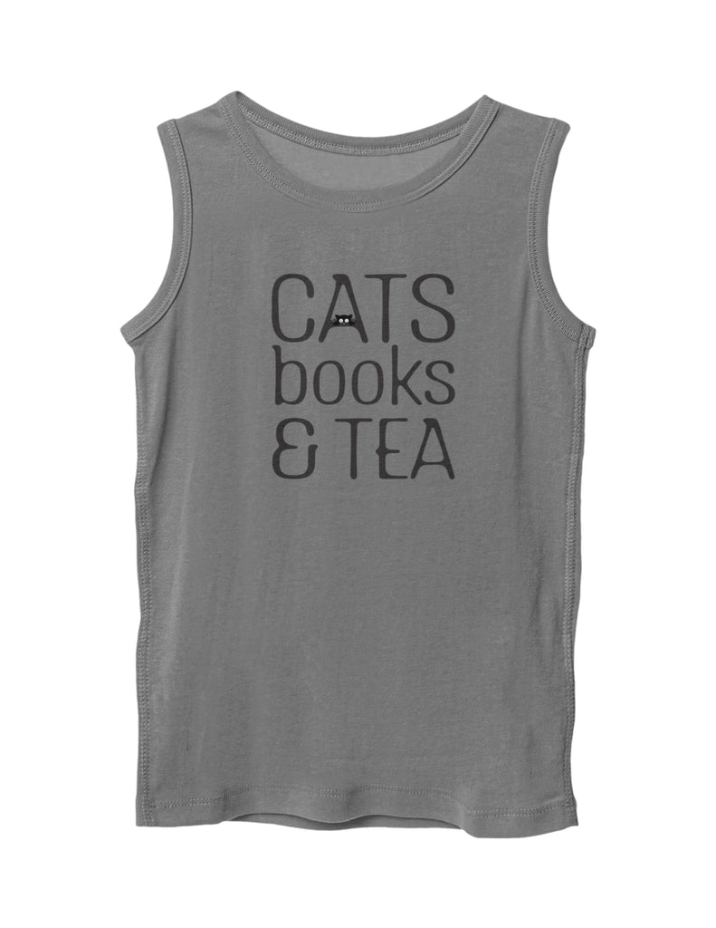 Cats Books &Tea | Men's Gym Vest Sleeveless