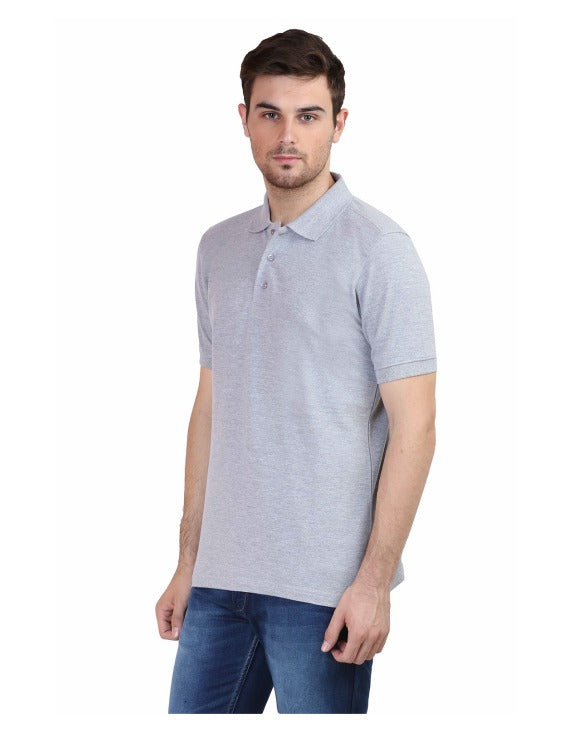 Solid Melange Grey | Polo T-Shirts