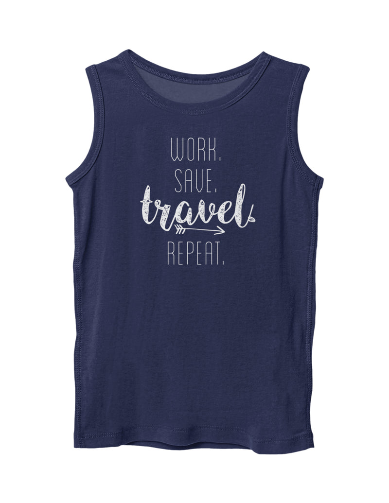 Work Save Travel Repeat | Men's Gym Vest Sleeveless