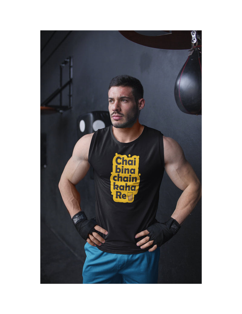 Chai Bina chain kaha re | Men's Gym Vest Sleeveless