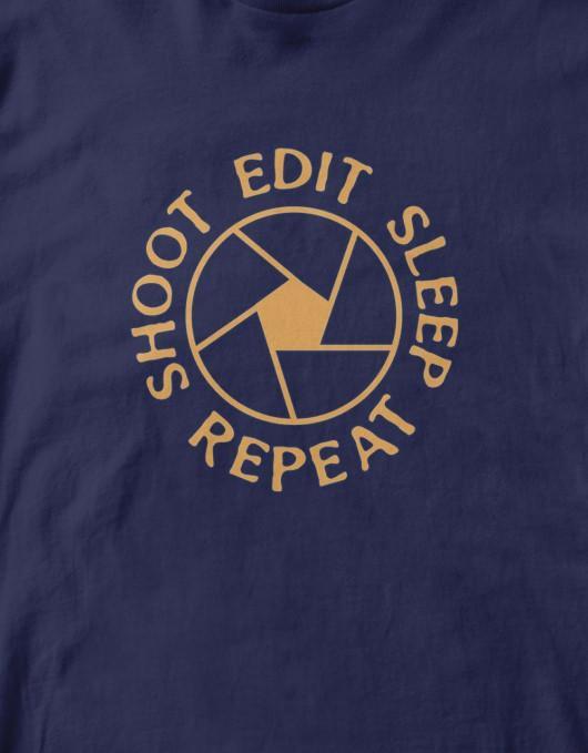 Shoot Edit Sleep Repeat Photography | Men's Full Sleeve T-Shirt