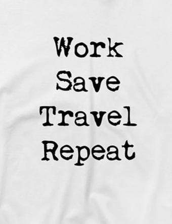 Work Save Travel Repeat| Men's Full Sleeve T-Shirt