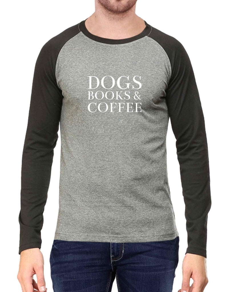 Dogs Books & Coffee | Men's Raglan T-Shirts