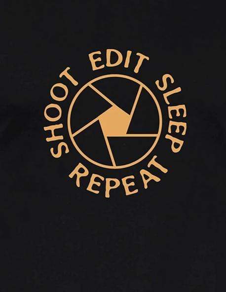 Shoot Edit Sleep Repeat Travel | Men's Raglan T-Shirts
