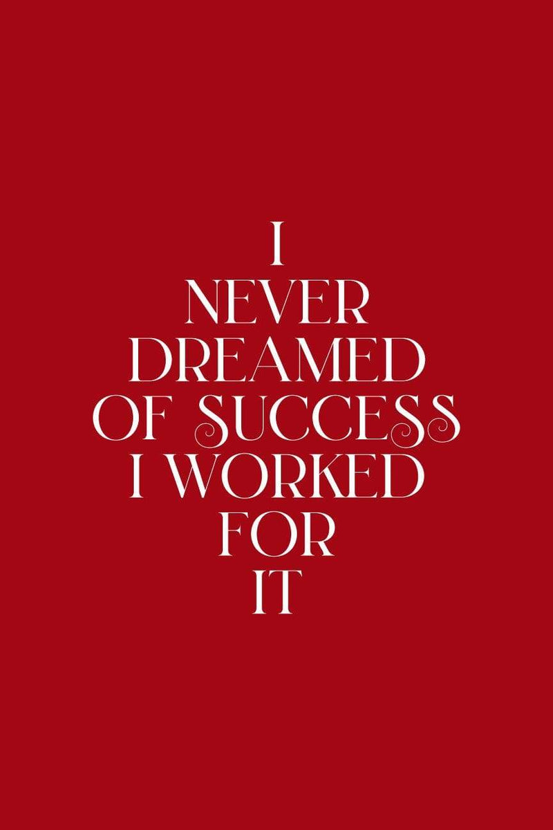 I Never Dreamed Of Success I worked For It| Poster