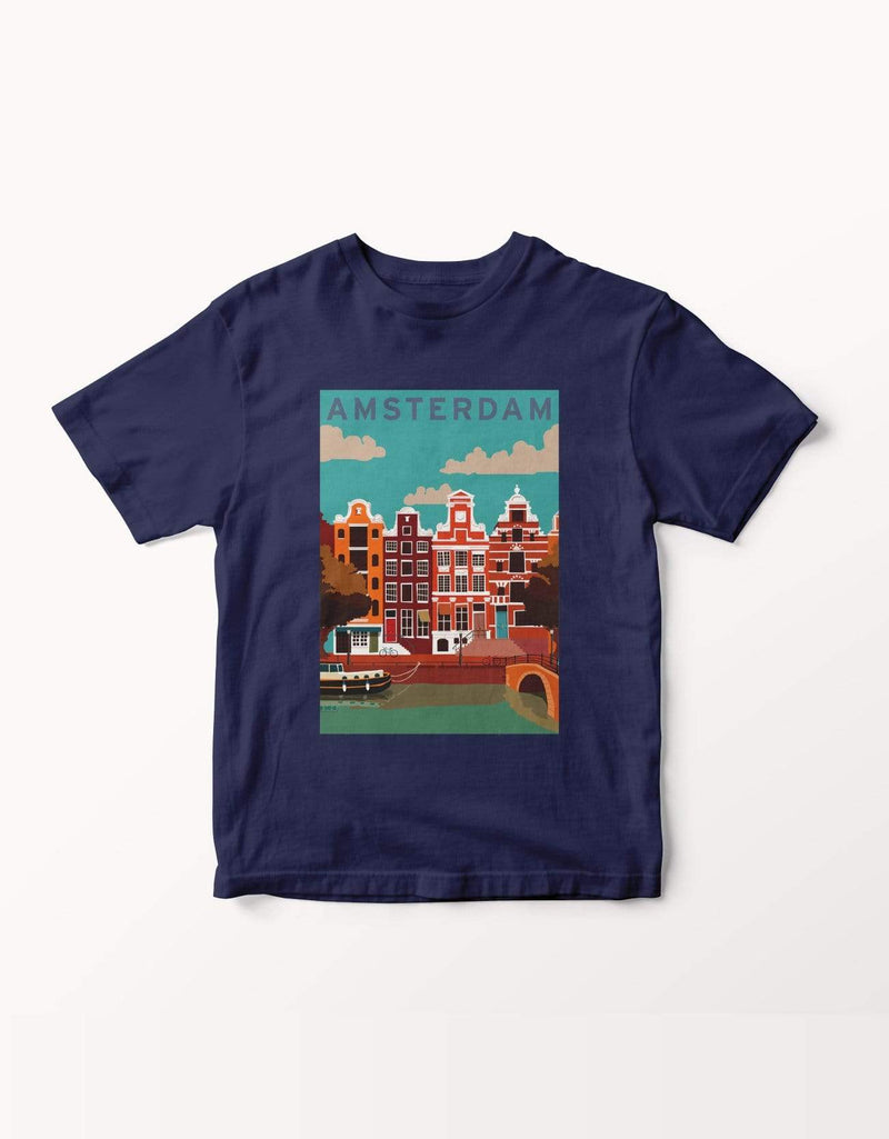 bohoboxin Unisex T-shirt half sleeve Amsterdam  | T-Shirt shop tshirts online india buy travler photographer rider hiking travel yoga pet lover animal music india mumbai pune bengaluru chennai kolkata  hyderabad jaipur lucknow udaipur ahmedabad nasik nagpur indore