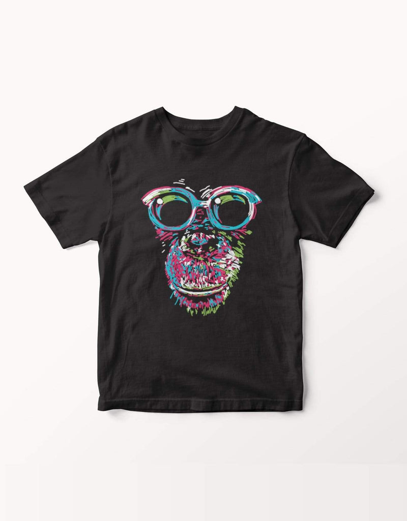 Colorful Chimp With Glasses Tees