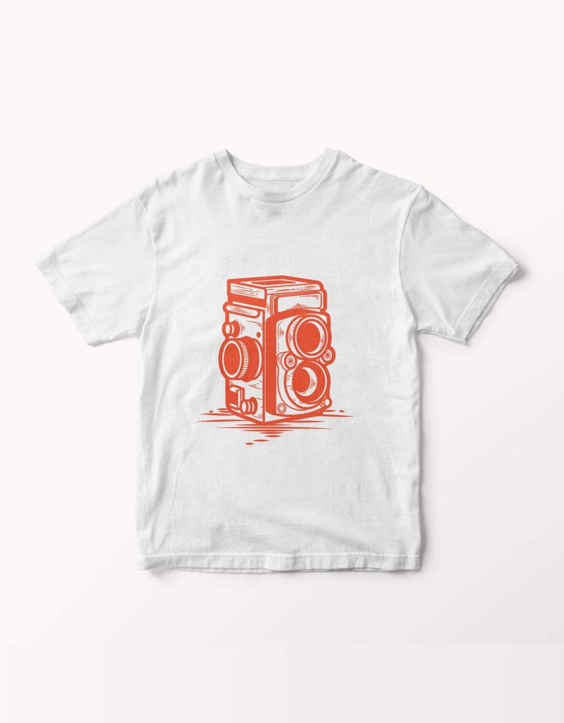 bohoboxin Unisex T-shirt half sleeve Rolleiflex Retro Camera  | T-Shirt shop tshirts online india buy travler photographer rider hiking travel yoga pet lover animal music india mumbai pune bengaluru chennai kolkata  hyderabad jaipur lucknow udaipur ahmedabad nasik nagpur indore