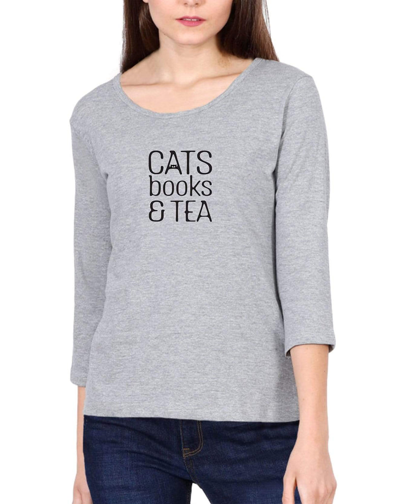 Cats Books &Tea | Women's 3/4th Sleeve T-Shirt