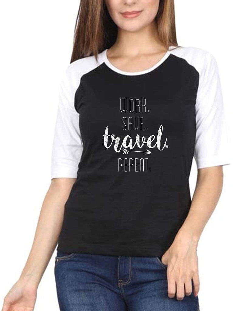 Work Save Travel Repeat | Women's Raglan T-Shirts