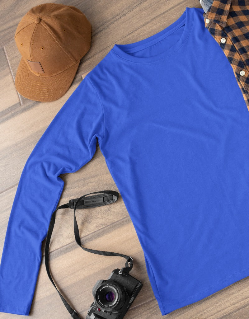 Solid Royal Blue | Men's Full Sleeve T-Shirt