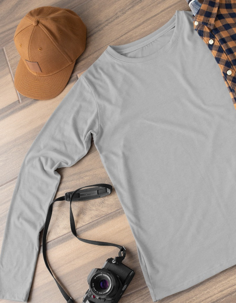 Solid Grey | Men's Full Sleeve T-Shirt