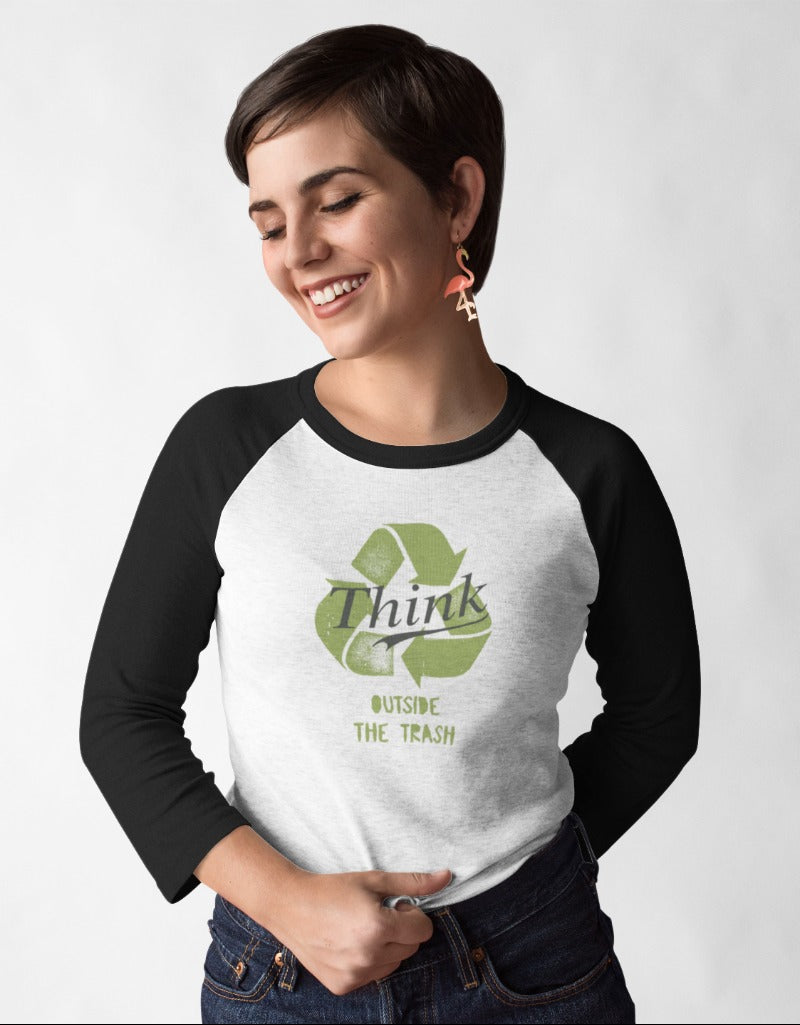 Think Outside Trash | Women's Raglan T-Shirts