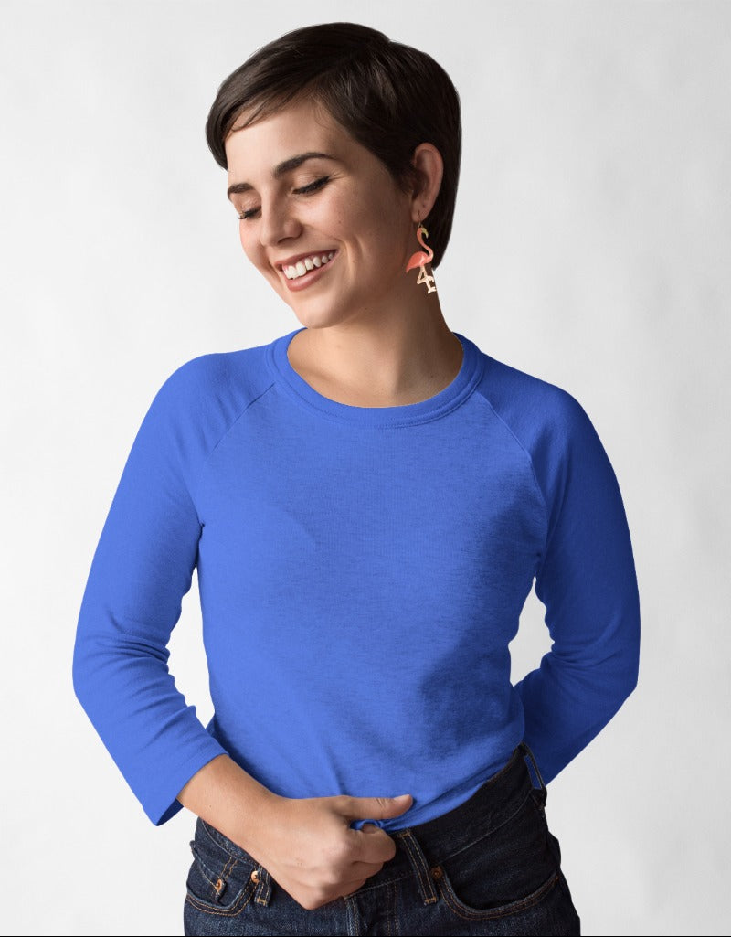 Plain Purple | Women's 3/4 th Sleeve T-Shirt