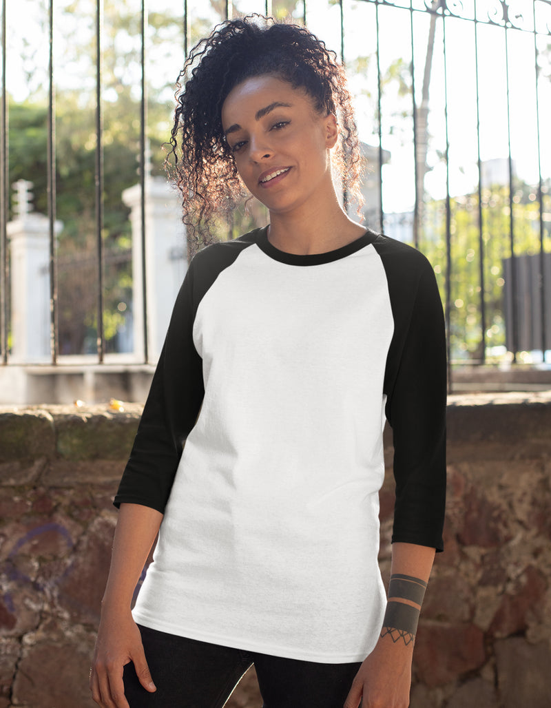 Plain Black and White | Women's Raglan T-Shirts