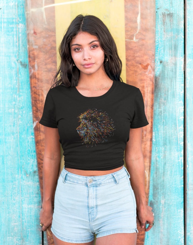 Colorful Lion Head  | Crop Tops