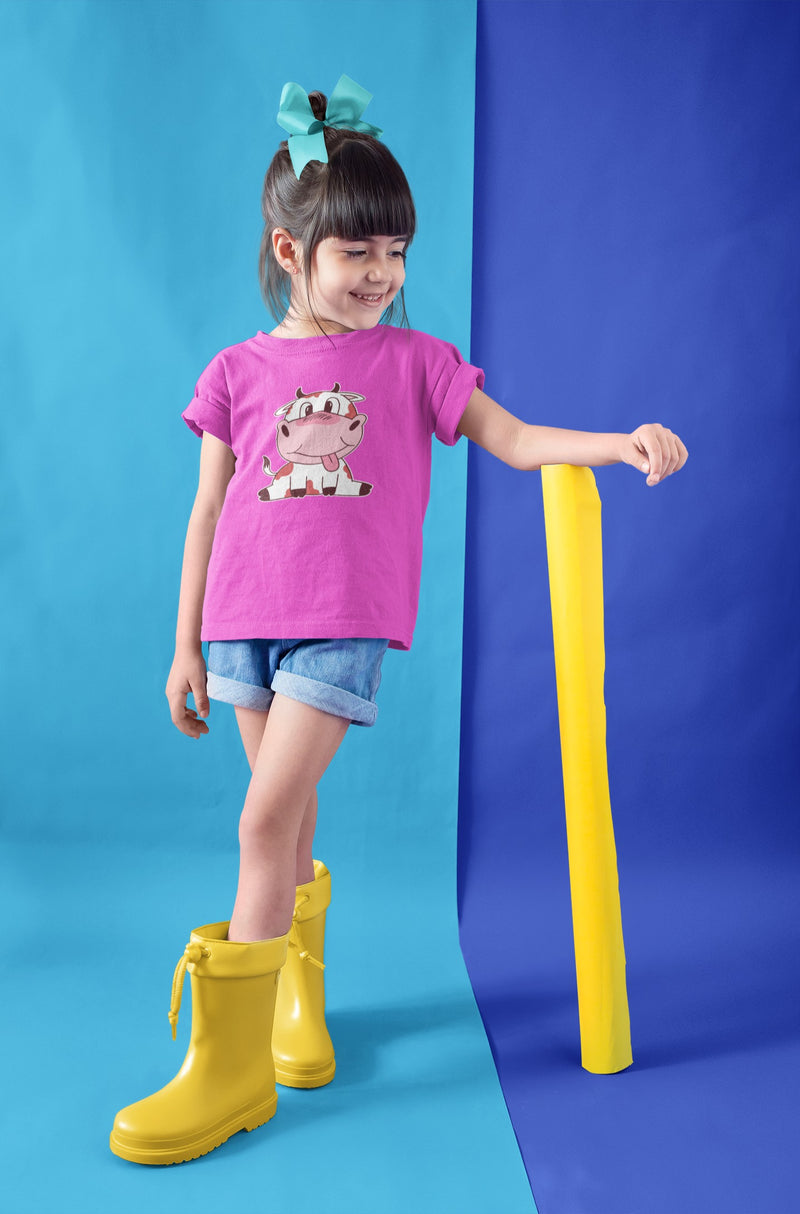 Cute Cow T-shirt half sleeve | Girls