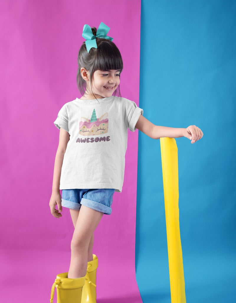 Unicorn Cake T-shirt half sleeve | Girls