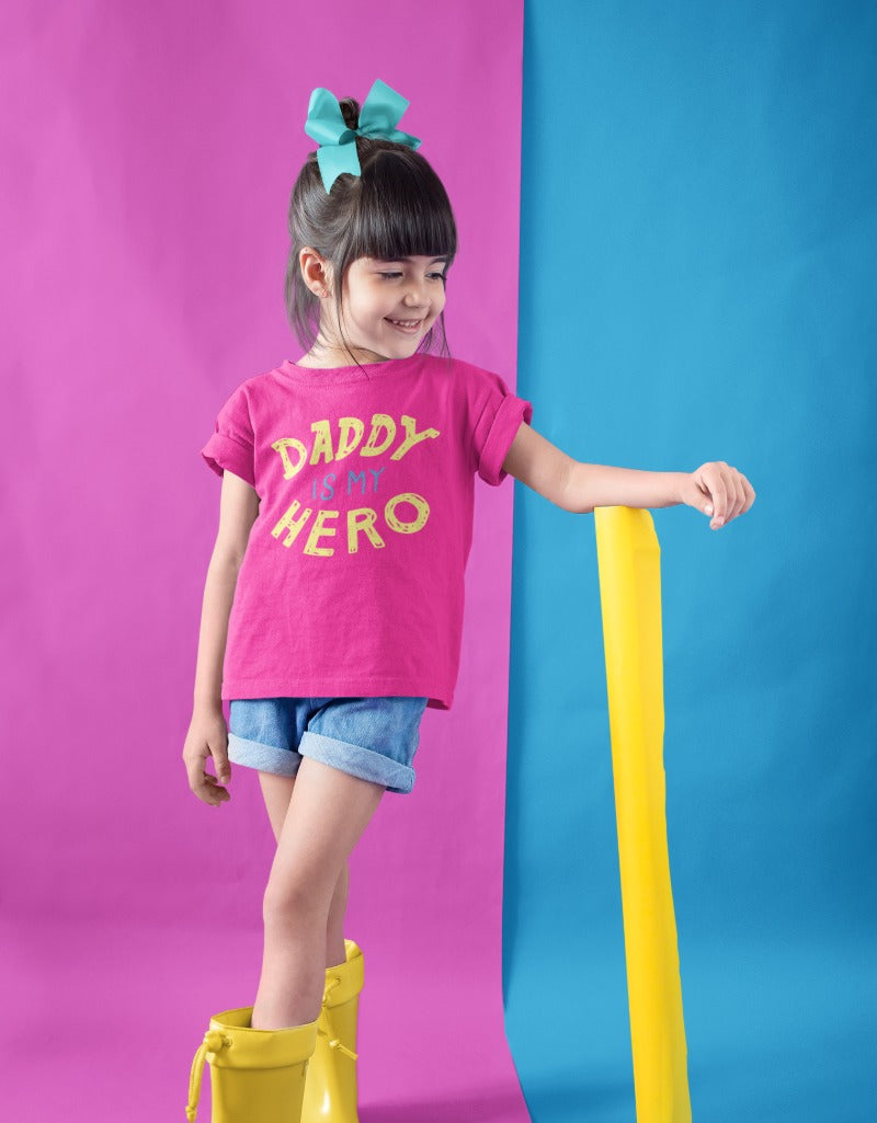 Dady Is My Hero T-shirt half sleeve | Girls