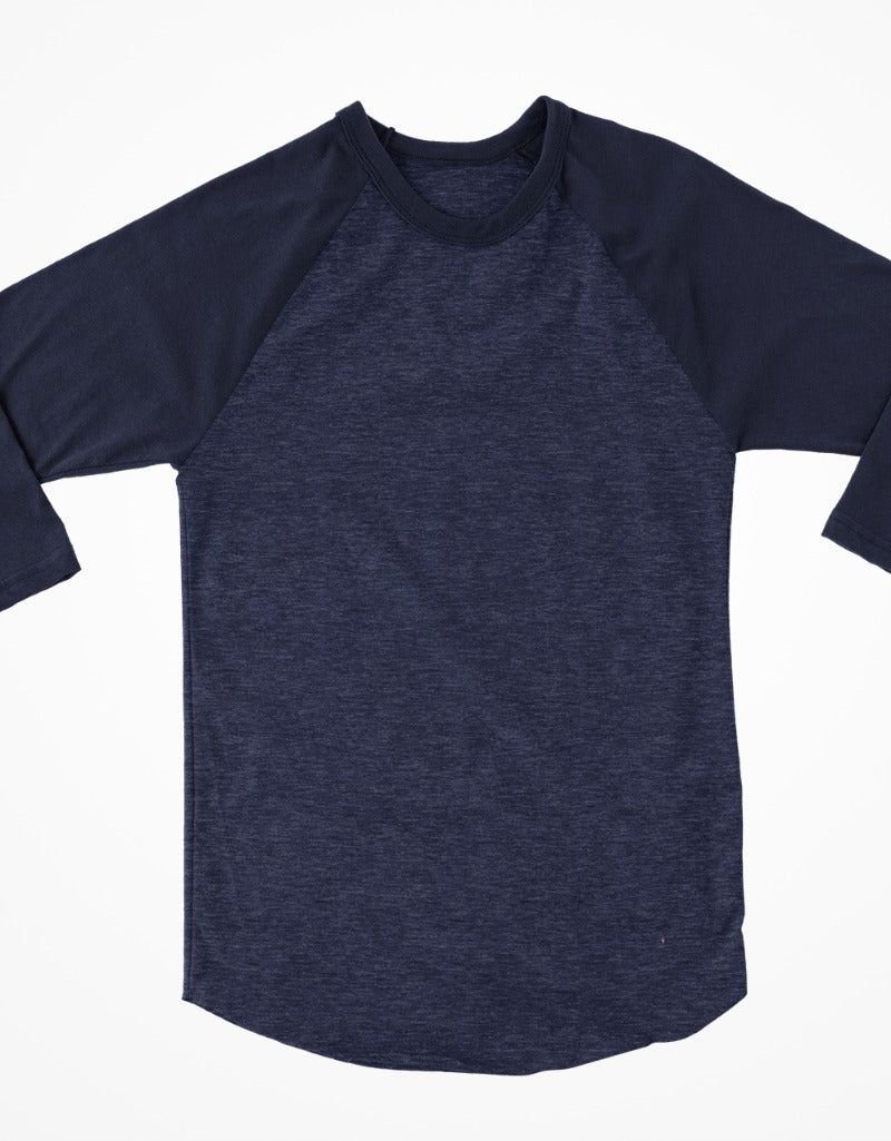 Solid Navy Blue | Women's 3/4 th Sleeve T-Shirt