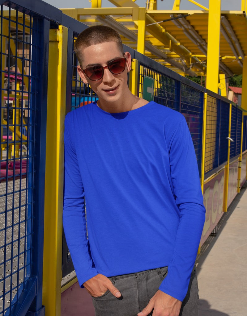 Solid Royal Blue | Men's Full Sleeve T-Shirt