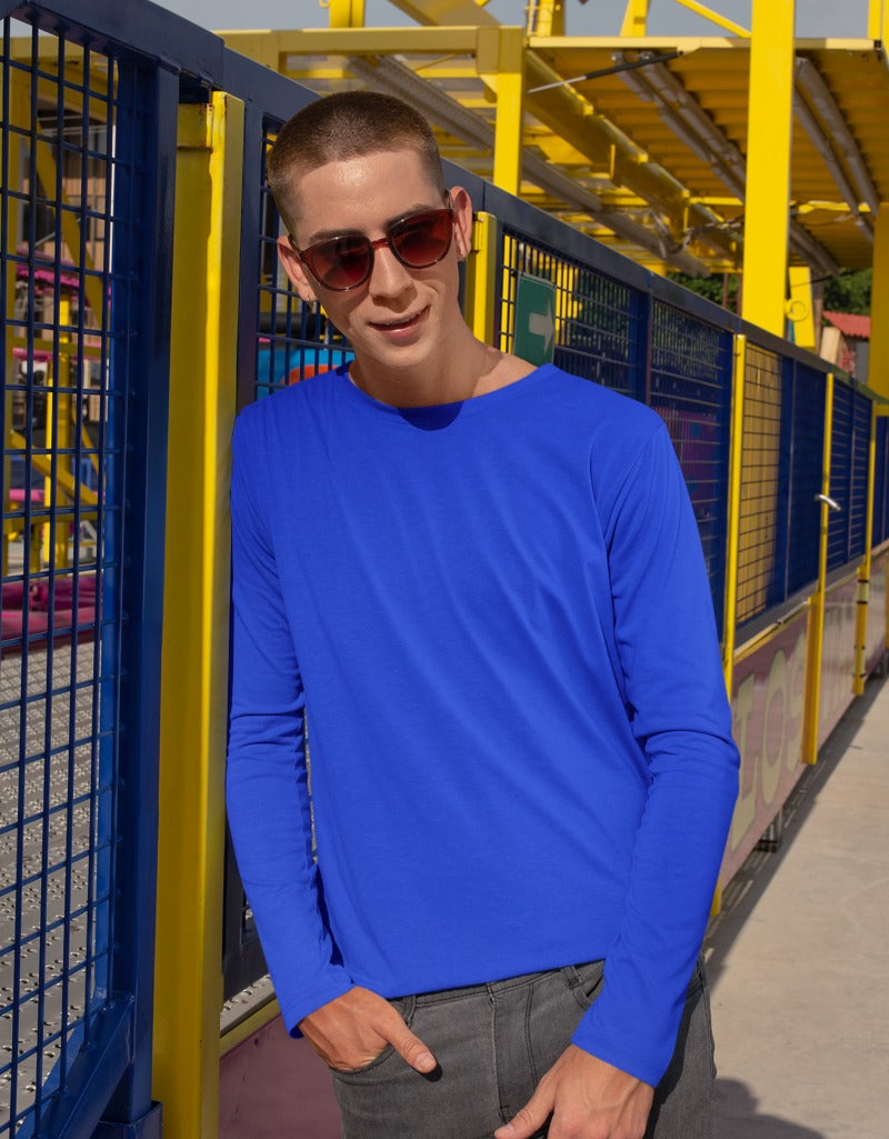 Plain Royal Blue | Men's Full Sleeve T-Shirt