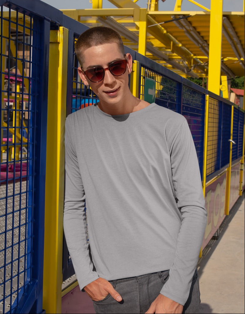 Plain Grey | Men's Full Sleeve T-Shirt