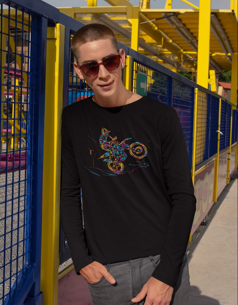 Motocross Racer Travel | Men's Full Sleeve T-Shirt