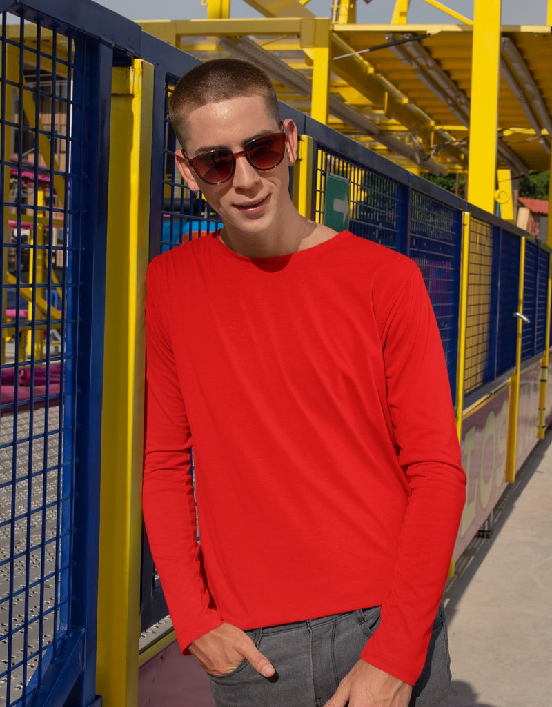 Plain Red | Men's Full Sleeve T-Shirt