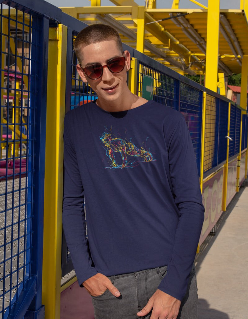 Man Doing Push Up | Men's Full Sleeve T-Shirt