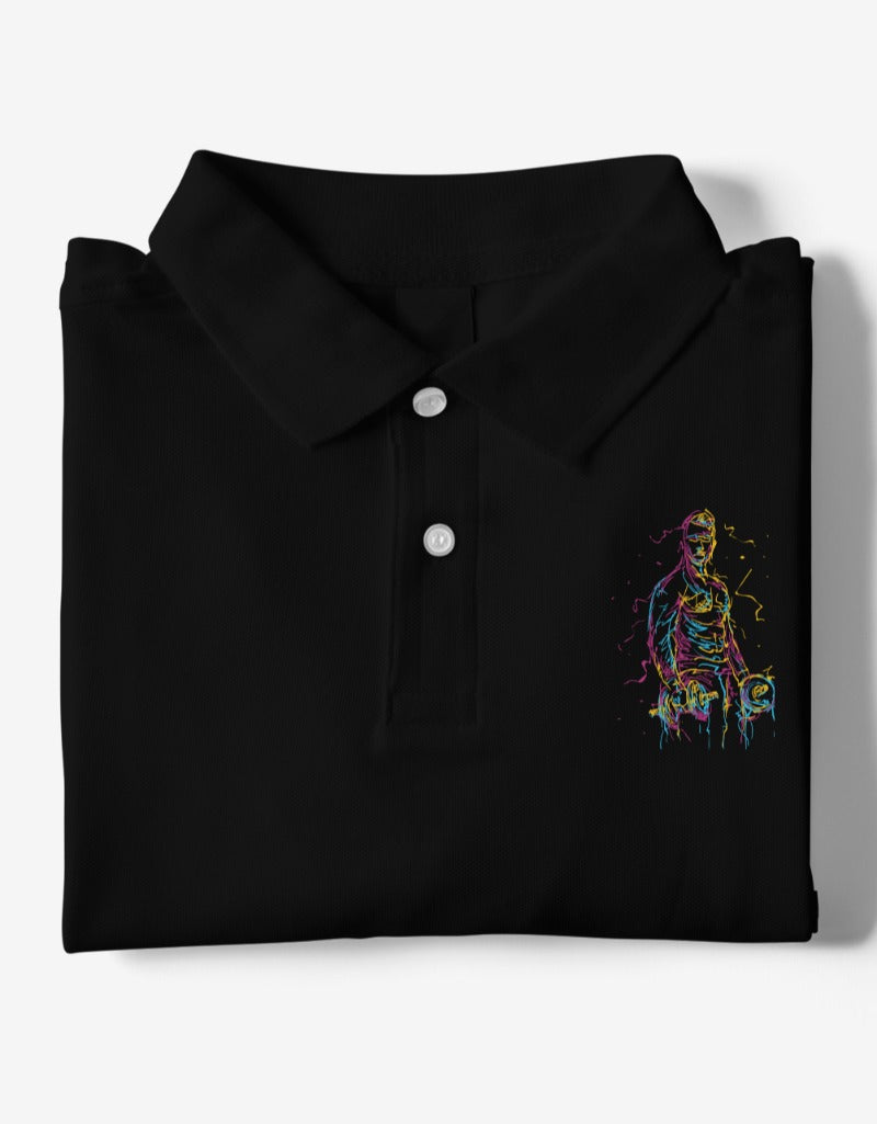 Man Working Out With Dumbbell | Polo T-Shirts