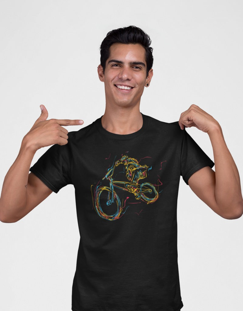 Rider Doing Tricks Air Travel Cyclist |Unisex T-Shirt