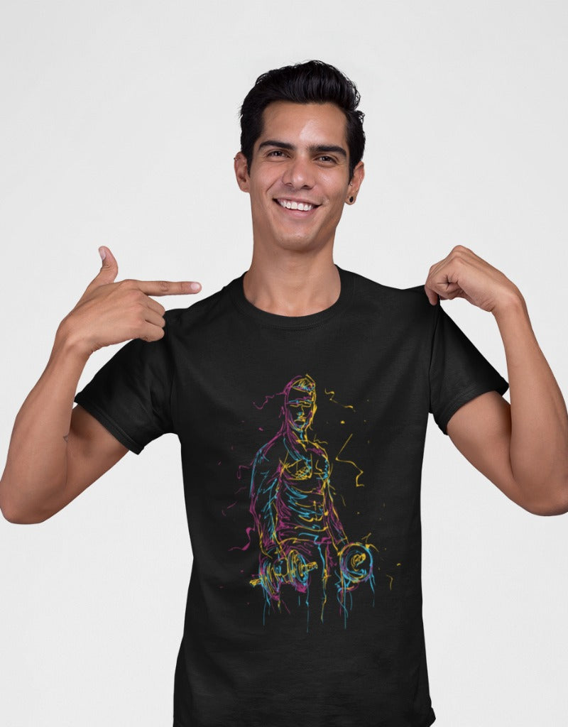 Man Working Out With Dumbbell Sports |Unisex T-Shirt
