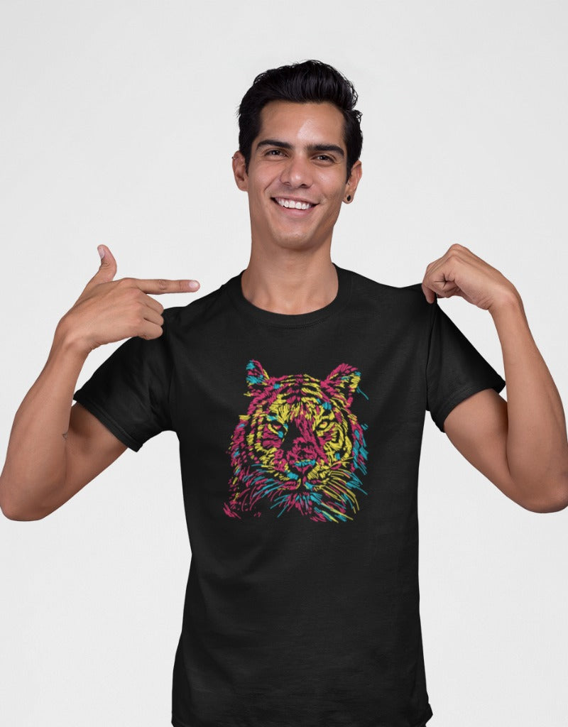 Colorful Tiger Graphic T-shirt