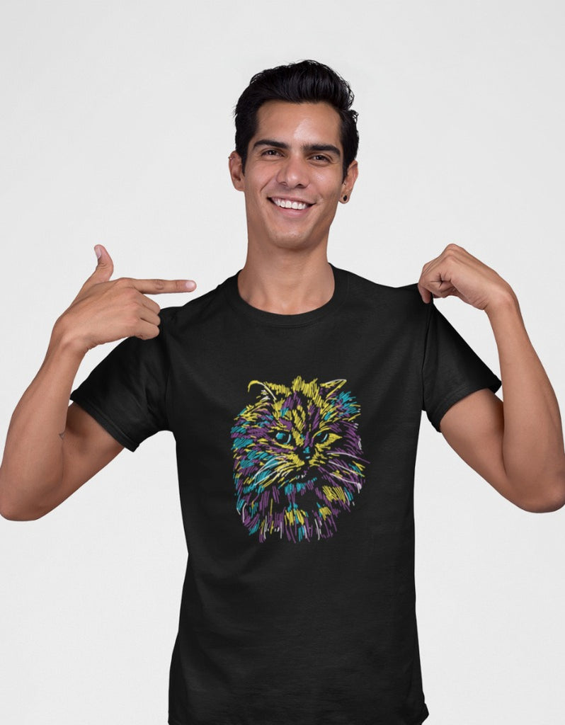 Colorful Abstract Cat Animal/Pet Lover | Unisex T-Shirt