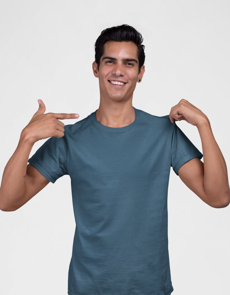 Solid Petrol Blue Color T-shirt