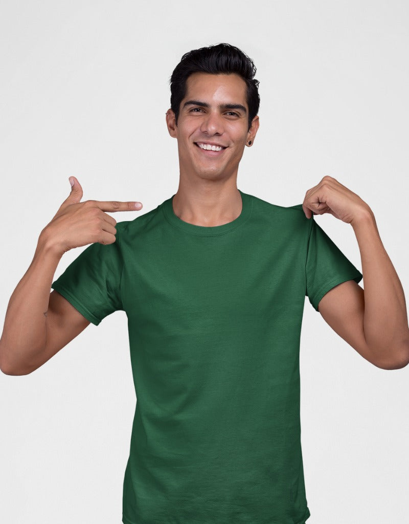 Solid Bottle Green Unisex T-shirts