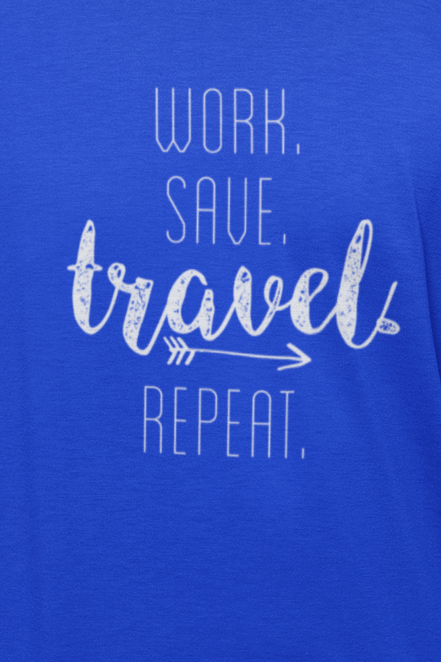 Work Save Travel Repeat | Men's Full Sleeve T-Shirt