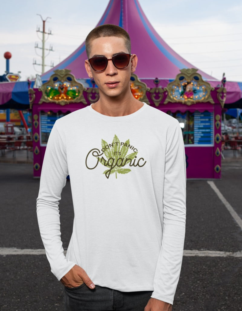Don't Panic It's Organic | Men's Full Sleeve T-Shirt