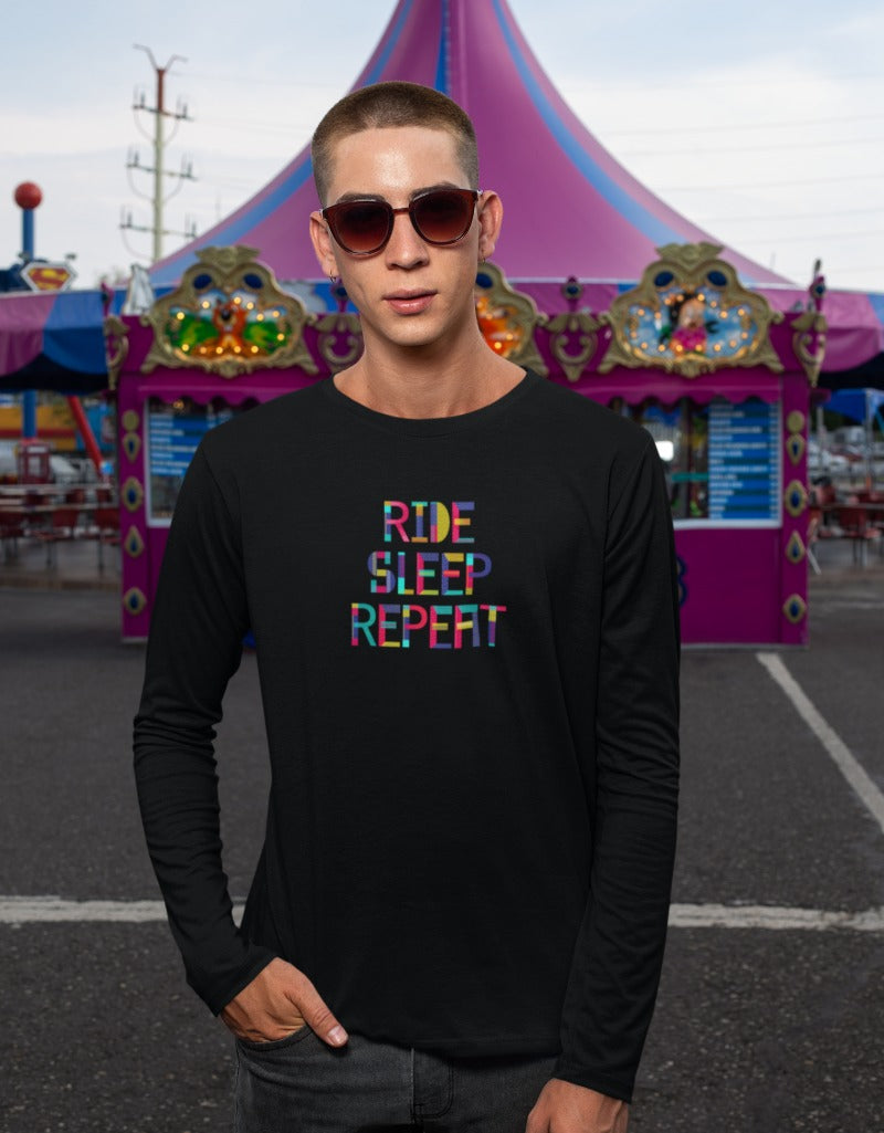 Ride Sleep Repeat | Men's Full Sleeve T-Shirt